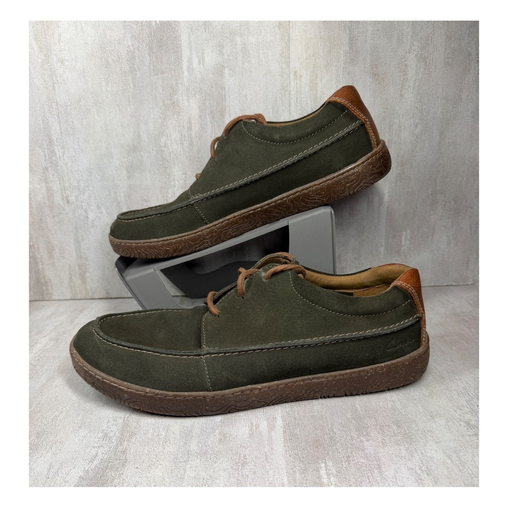 Clarks Mens Hodson Moc Olive Green Suede Casual Shoes 13 M 261685717120 - Picture 3 of 8